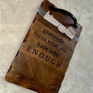 Mud Pie Brown Cheese Board with Black Handle